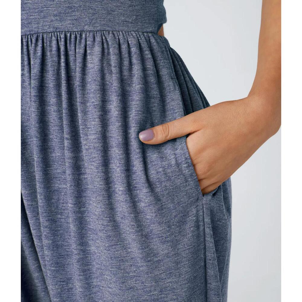 NWT Halara U Neck Pocket Harem Casual Jumpsuit-Easy Peezy Edition Blue Size XS - Picture 4 of 8